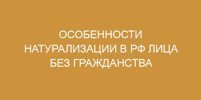 Как получить гражданство РФ лицу без гражданства в 2021году